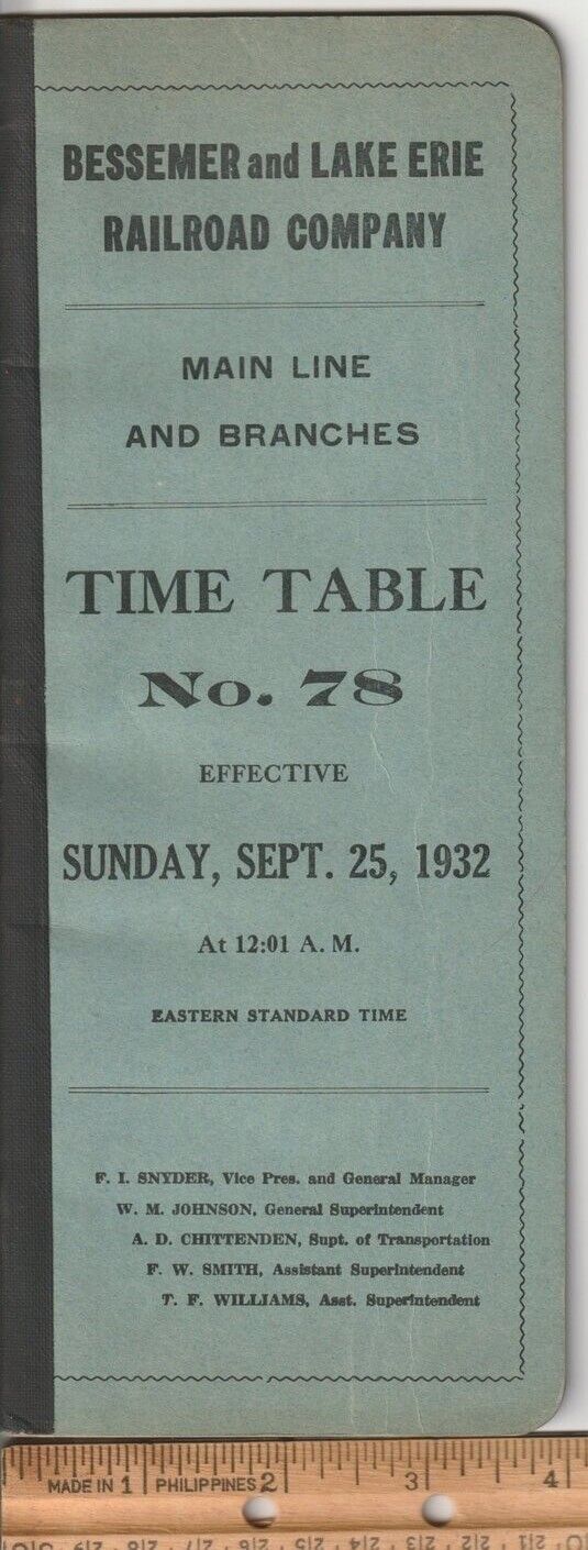 Bessemer & Lake Erie Railroad 1932