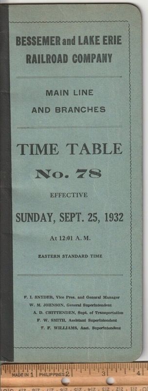 Bessemer & Lake Erie Railroad 1932