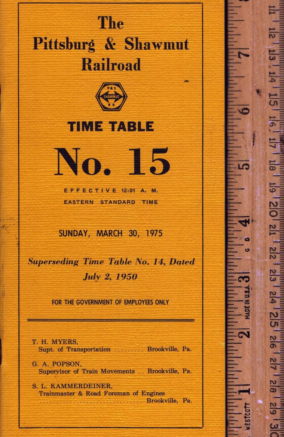 Pittsburg & Shawmut Railroad 1975