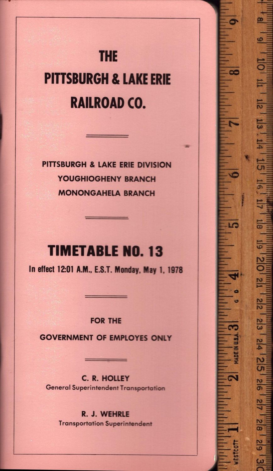 Pittsburgh & Lake Erie Railroad 1978