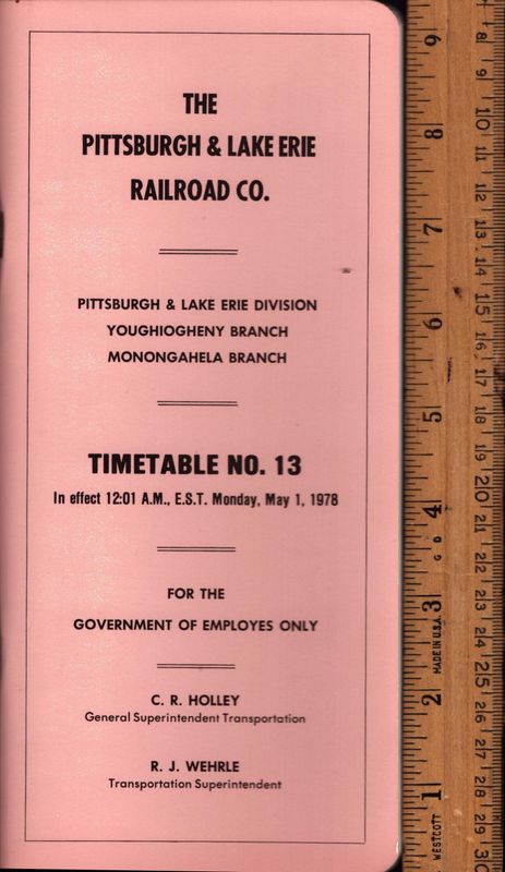 Pittsburgh & Lake Erie Railroad 1978