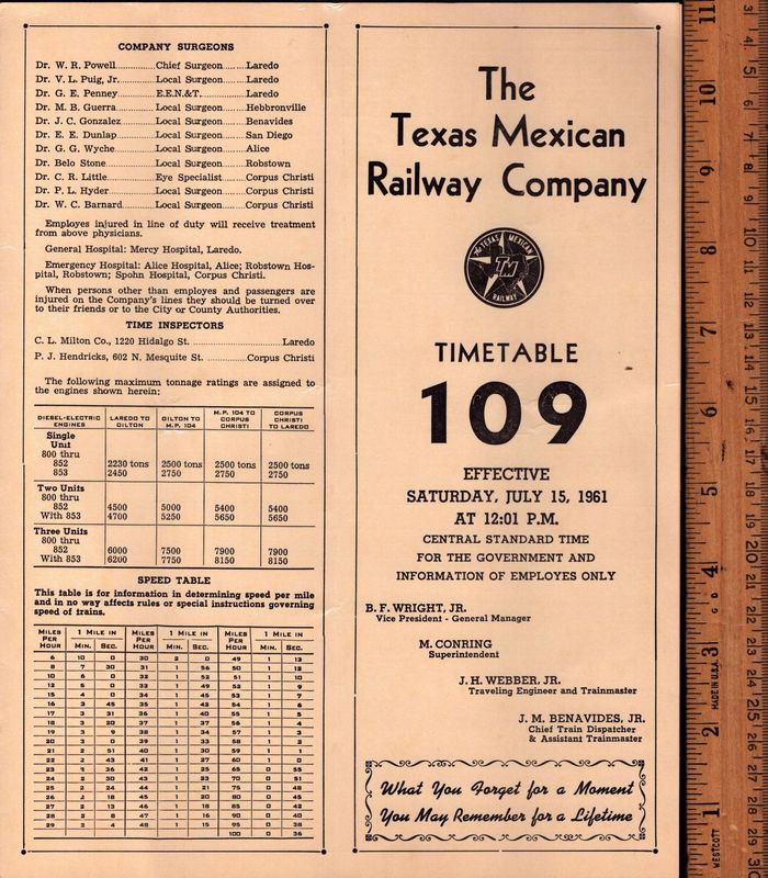 Texan Mexican Railway 1961