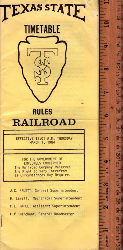 Texas State Railroad 1984