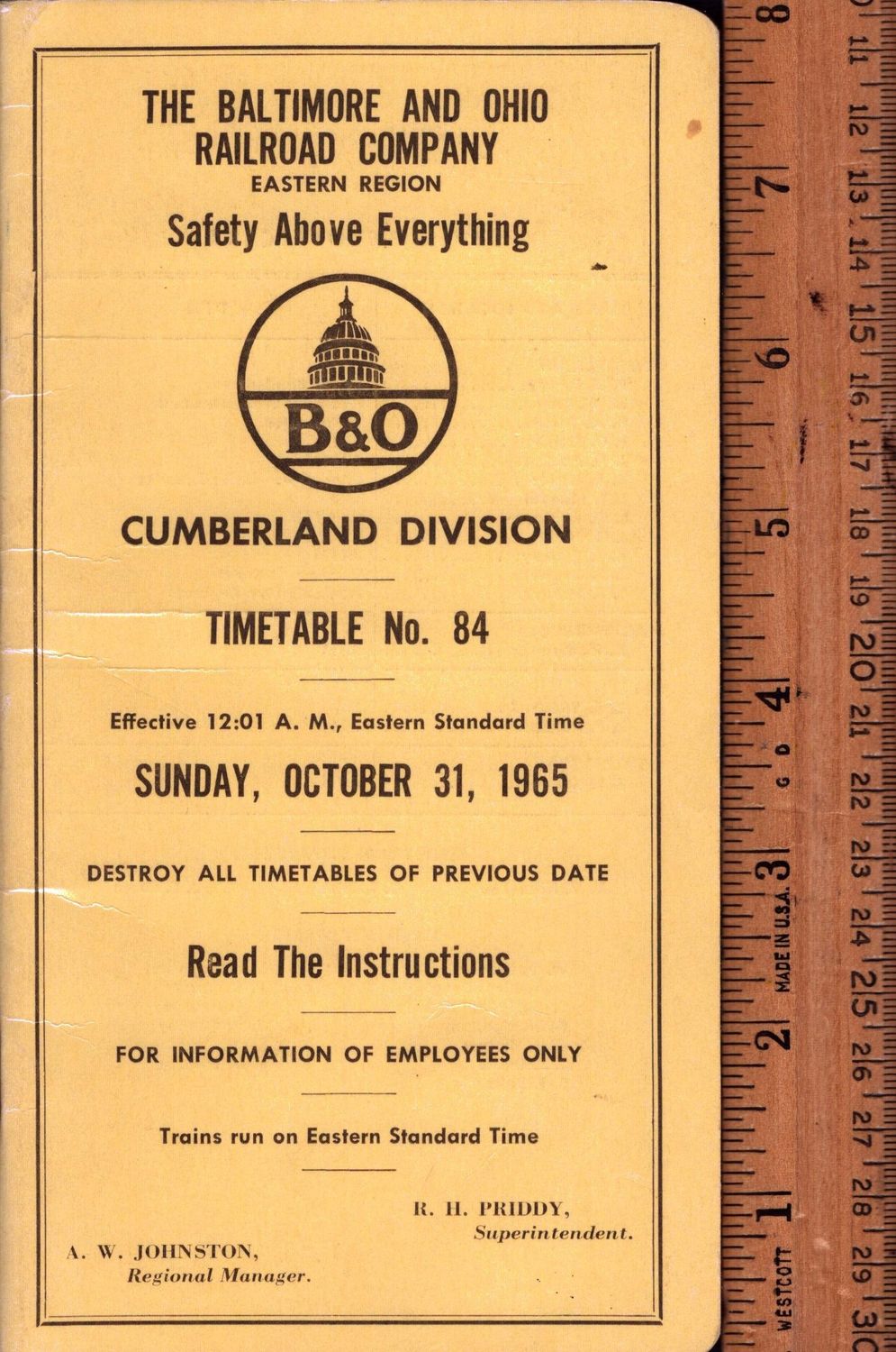Baltimore & Ohio Cumberland Division 1965