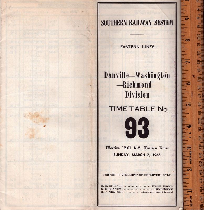Southern Danville-Washington-Richmond Division 1965