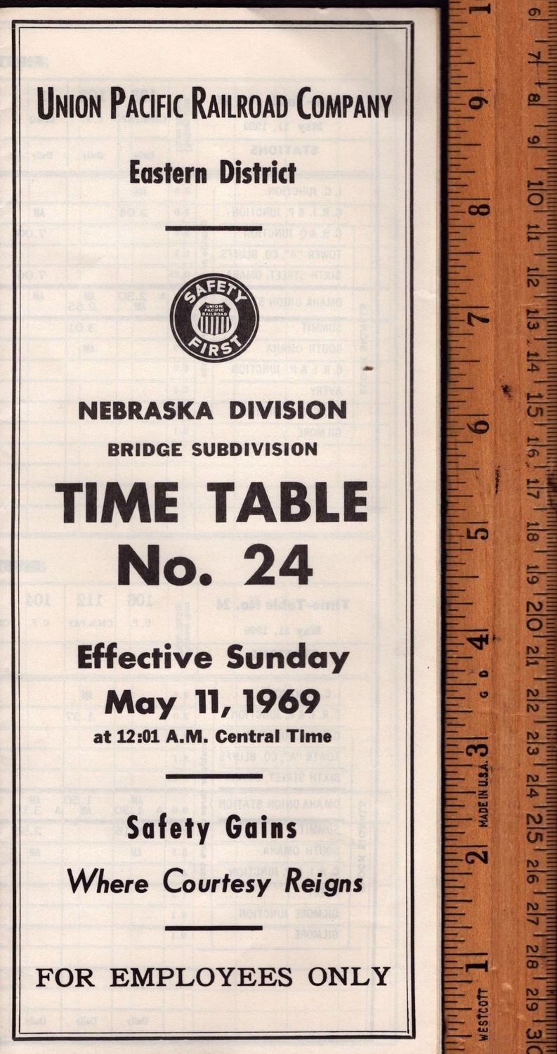 Union Pacific Bridge Subdivision (Nebraska Division) 1969