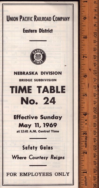 Union Pacific Bridge Subdivision (Nebraska Division) 1969