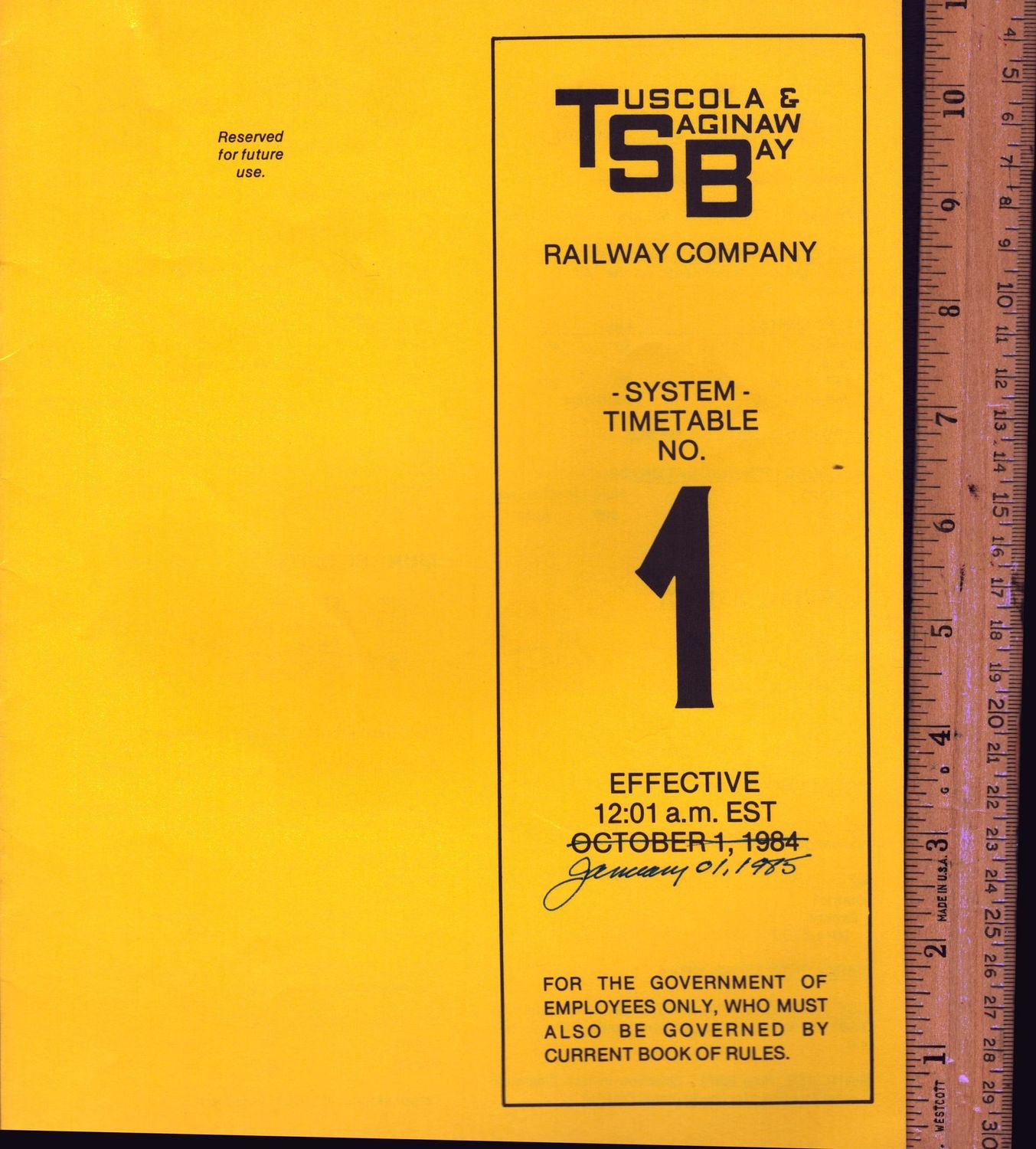 Tuscola & Saginaw Bay Railway 1984