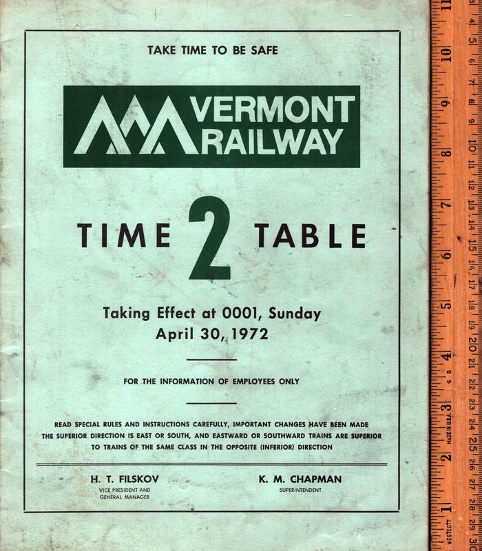 Vermont Railway 1972