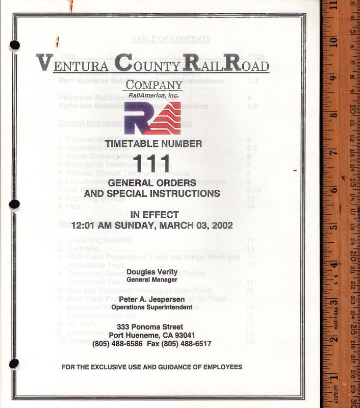 Ventura County Railroad 2002