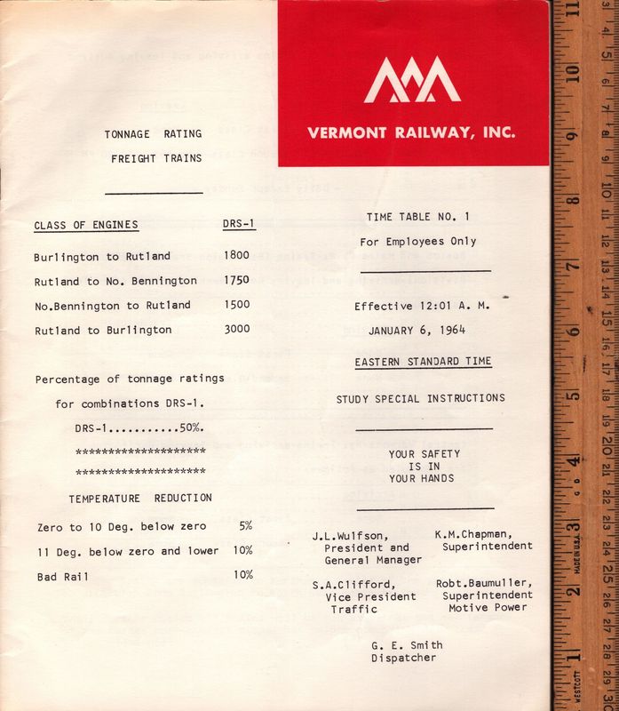 Vermont Railway 1964