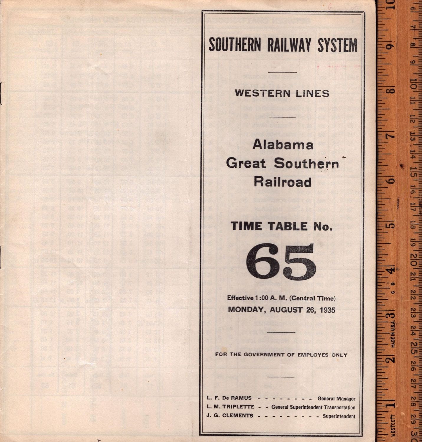 Southern Alabama Great Southern Railroad 1935