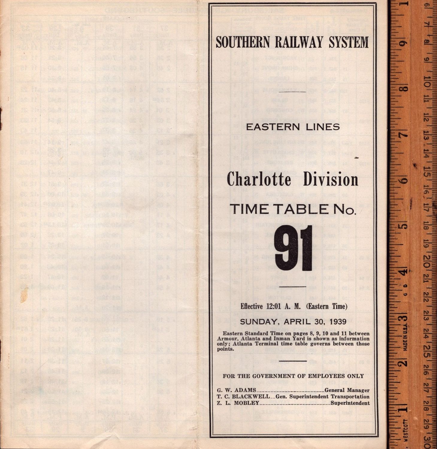 Southern Charlotte Division 1939