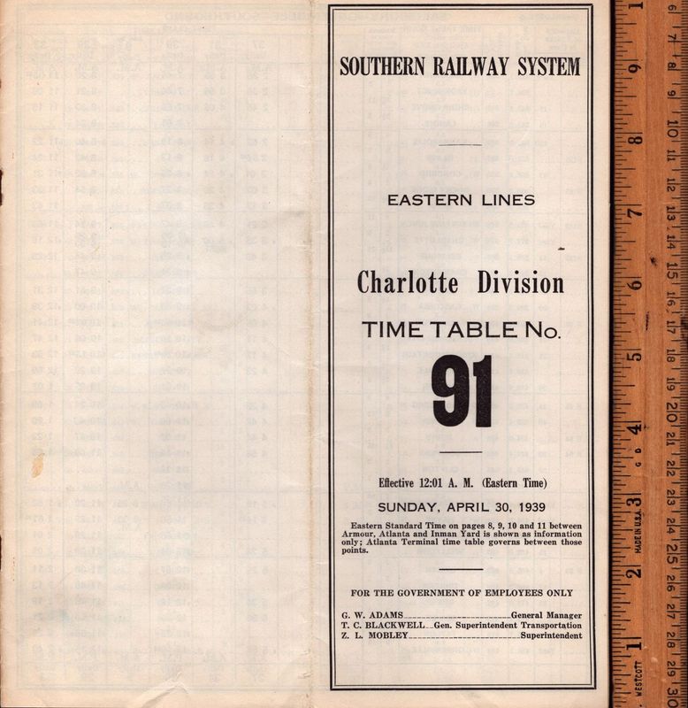 Southern Charlotte Division 1939