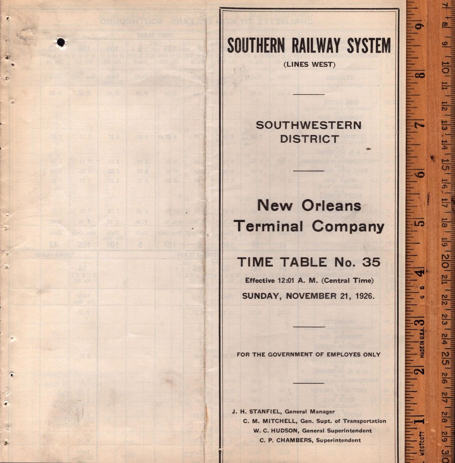 Southern New Orleans Terminal Company 1926