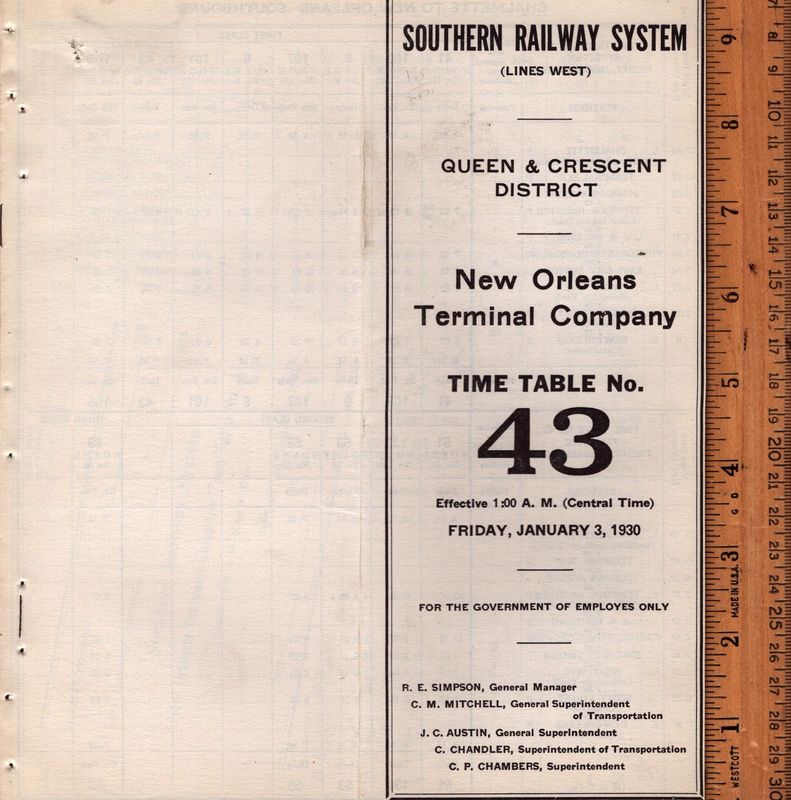 Southern New Orleans Terminal Company 1930