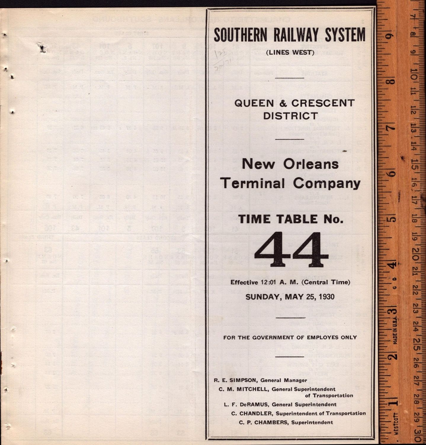 Southern New Orleans Terminal Company 1930