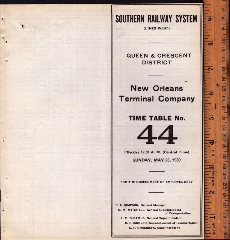 Southern New Orleans Terminal Company 1930