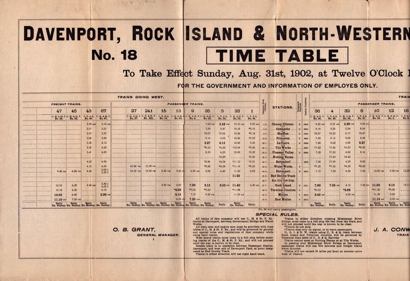 Davenport, Rock Island & North-Western Railway 1902