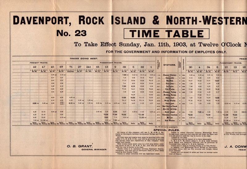 Davenport, Rock Island & North-Western Railway 1903