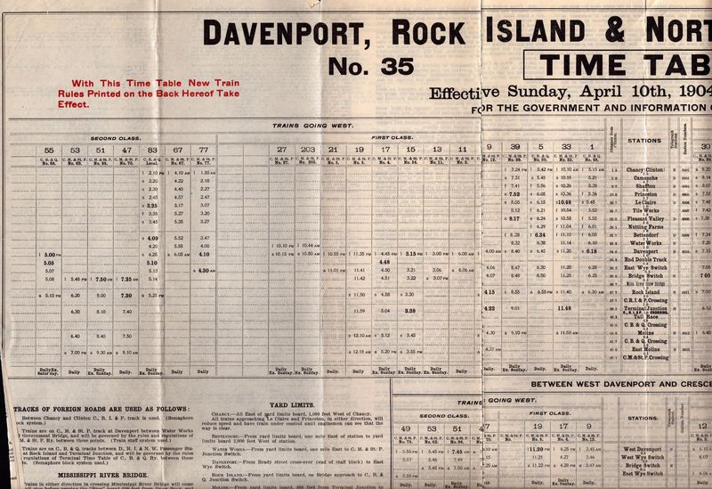 Davenport, Rock Island & North-Western Railway 1904