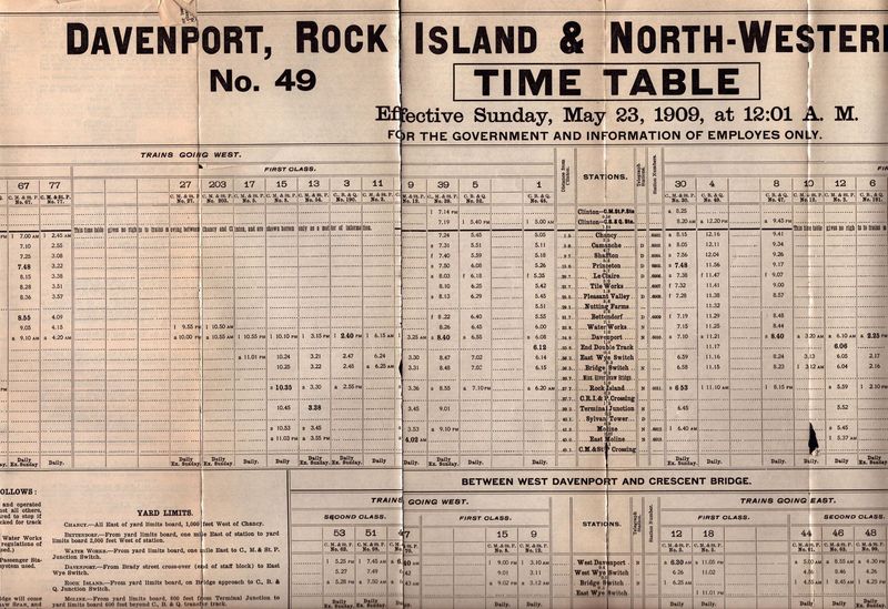 Davenport, Rock Island & North-Western Railway 1909