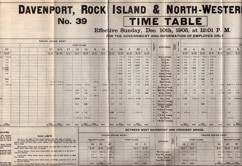 Davenport, Rock Island & North-Western Railway 1905