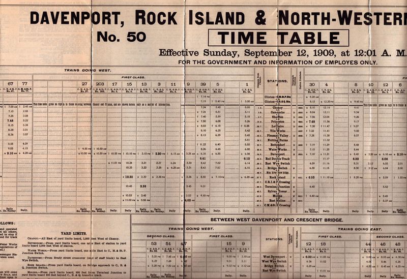 Davenport, Rock Island & North-Western Railway 1909