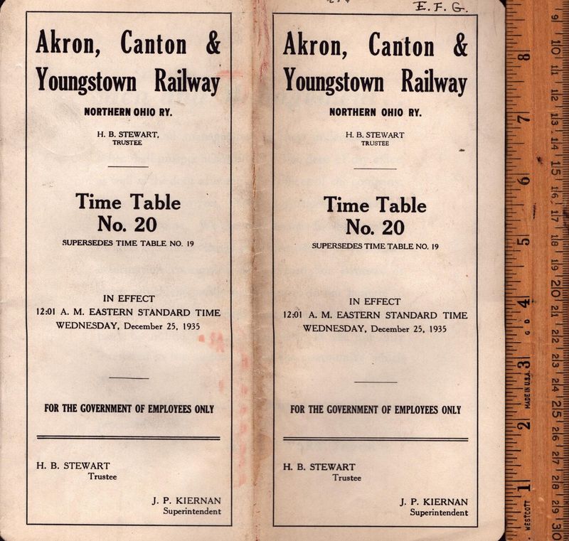 Akron, Canton & Youngstown Railway 1935
