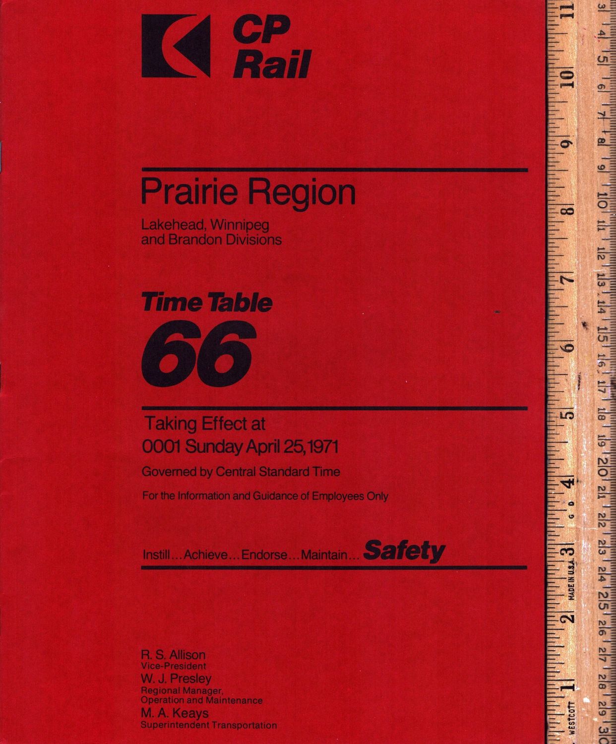 CP Rail Lakehead, Winnipeg and Brandon Divisions 1971