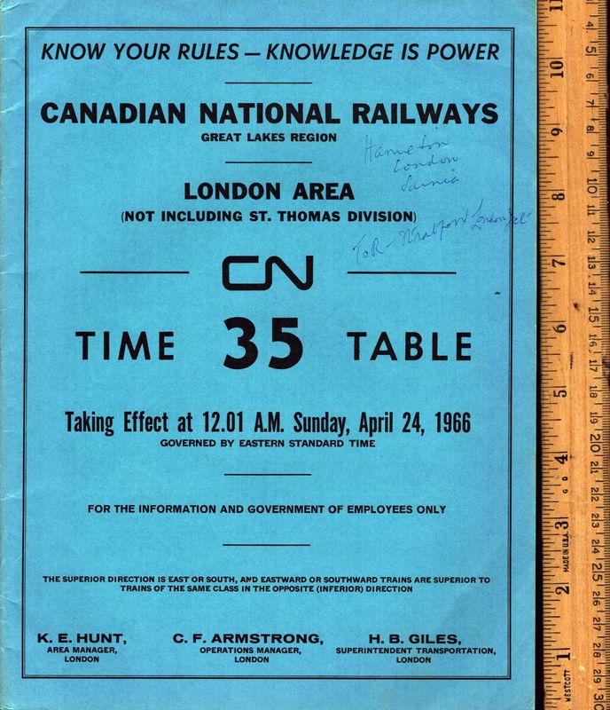 Canadian National London Area 1966