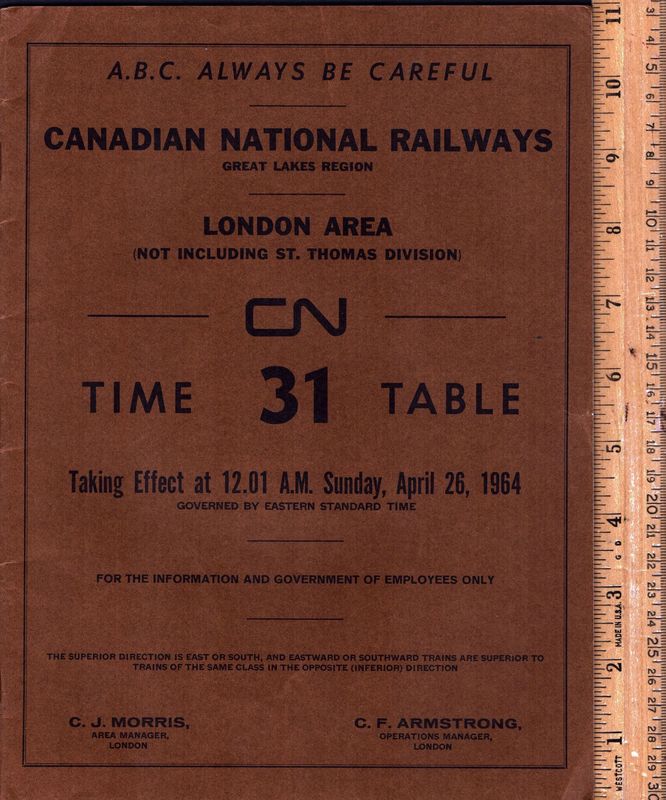 Canadian National London Area 1964