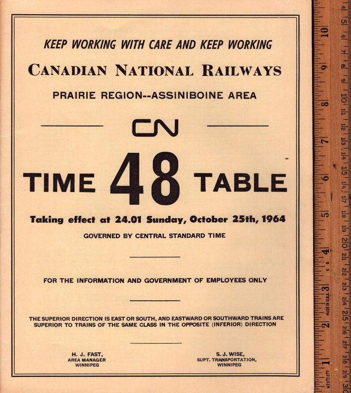 Canadian National Assiniboine Area 1964