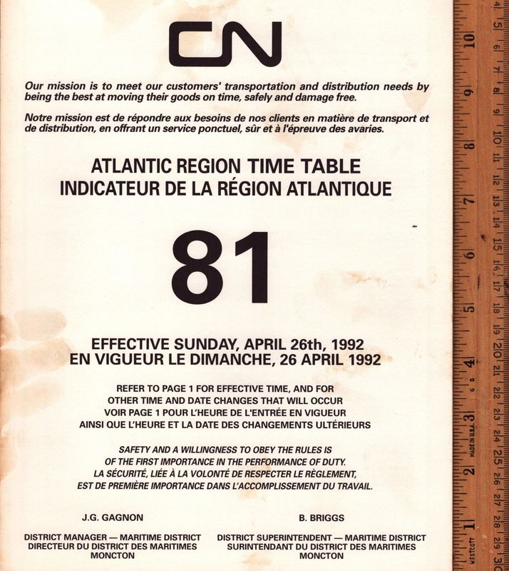 Canadian National Atlantic Region 1992