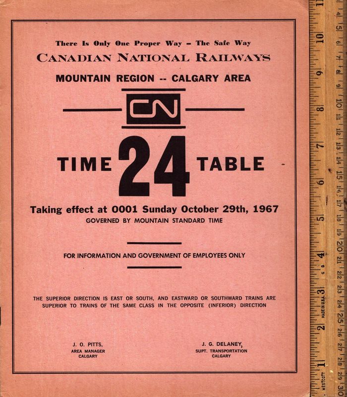 Canadian National Calgary Area 1967