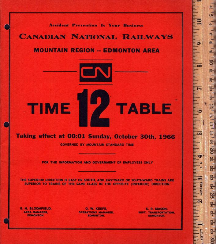 Canadian National Edmonton Area 1966