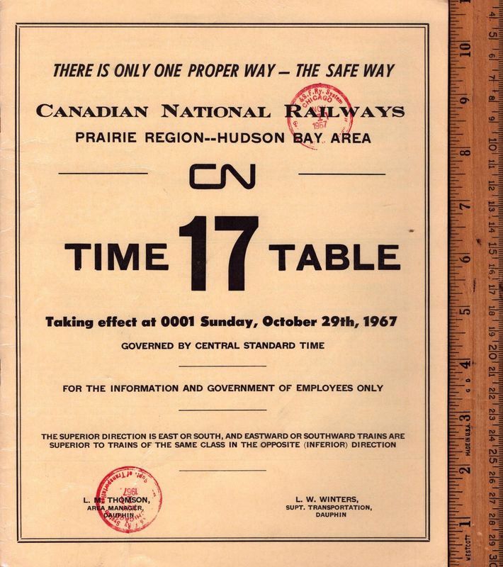 Canadian National Hudson Bay Area 1967