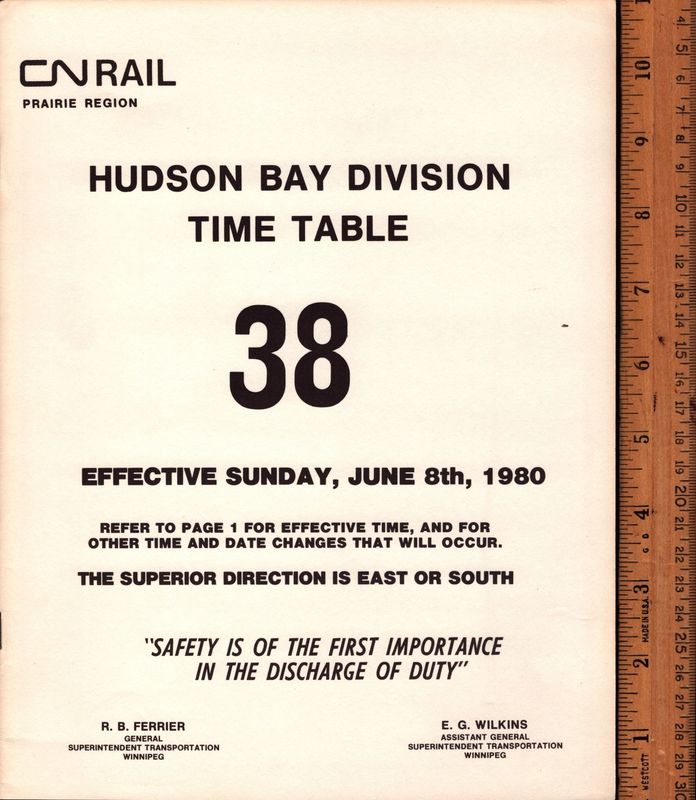 Canadian National Hudson Bay Division 1980