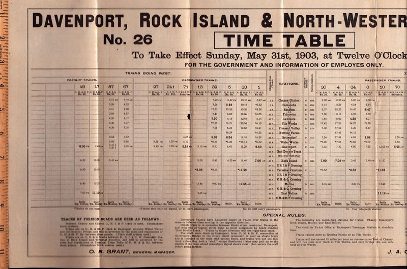 Davenport, Rock Island & North-Western Railway 1903