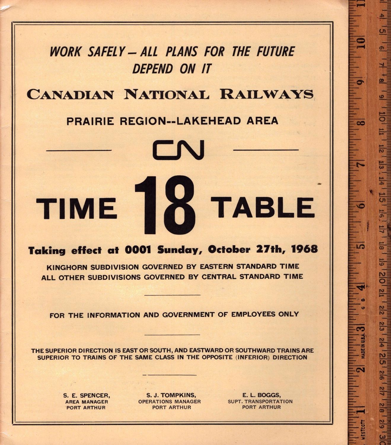 Canadian National Lakehead Area 1968