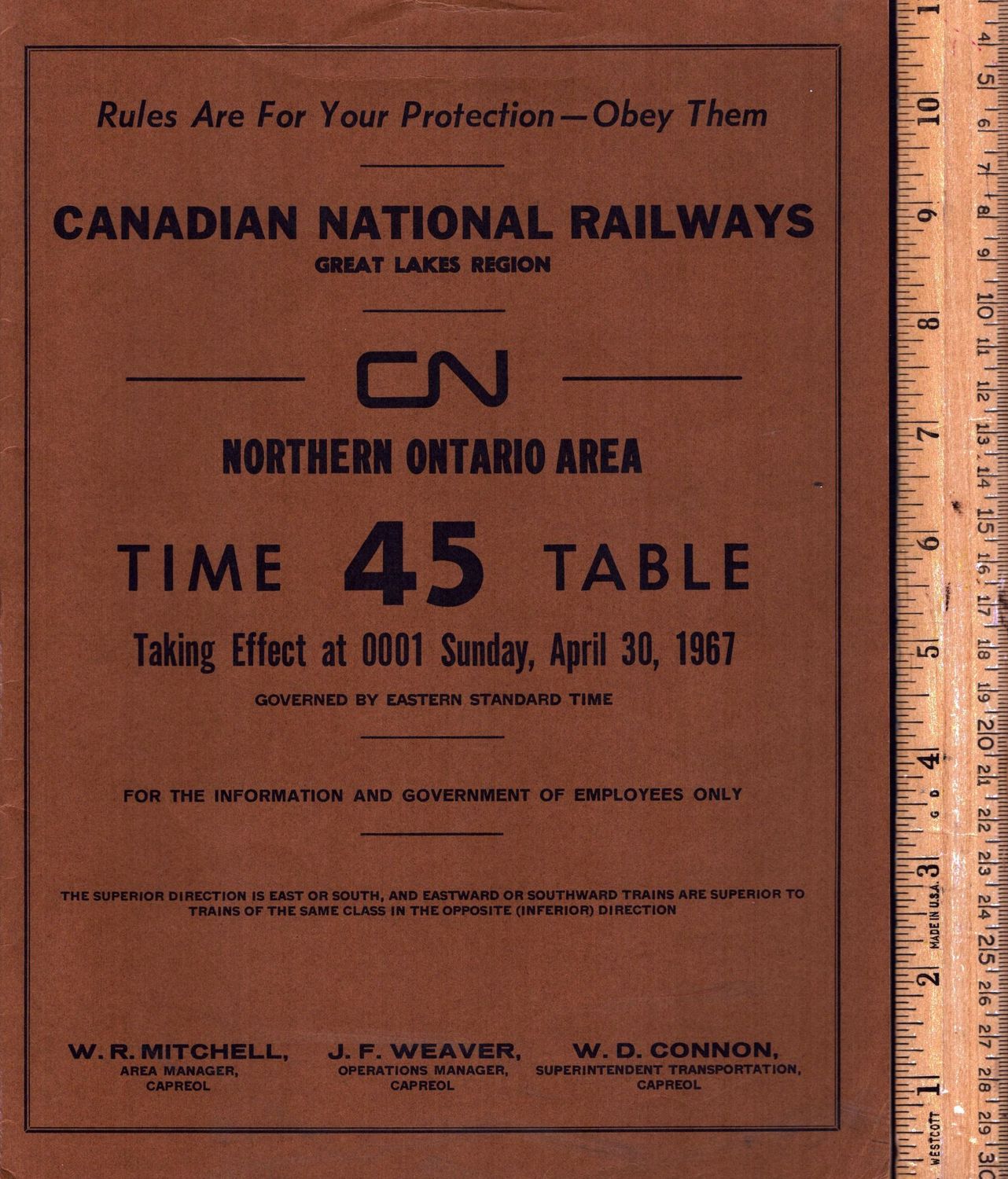Canadian National Northern Ontario Area 1967