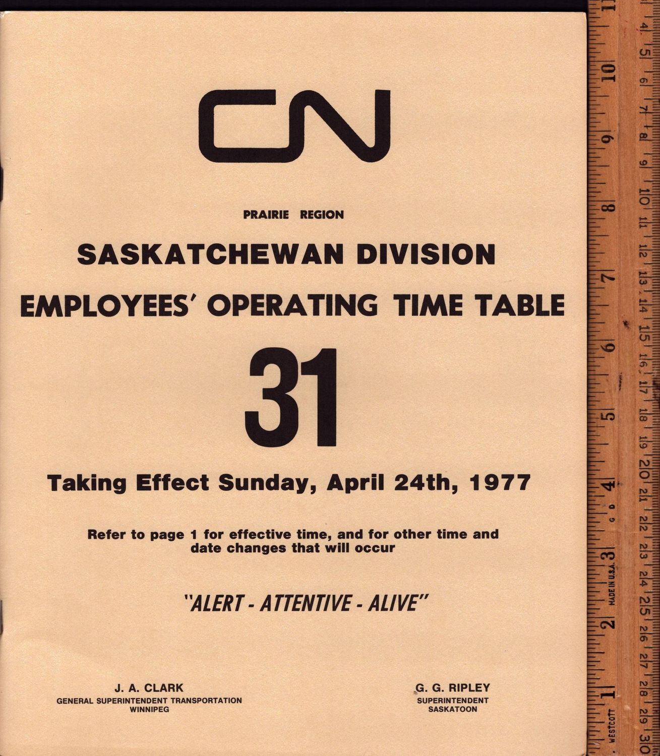 Canadian National Saskatchewan Division 1977