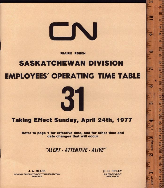Canadian National Saskatchewan Division 1977