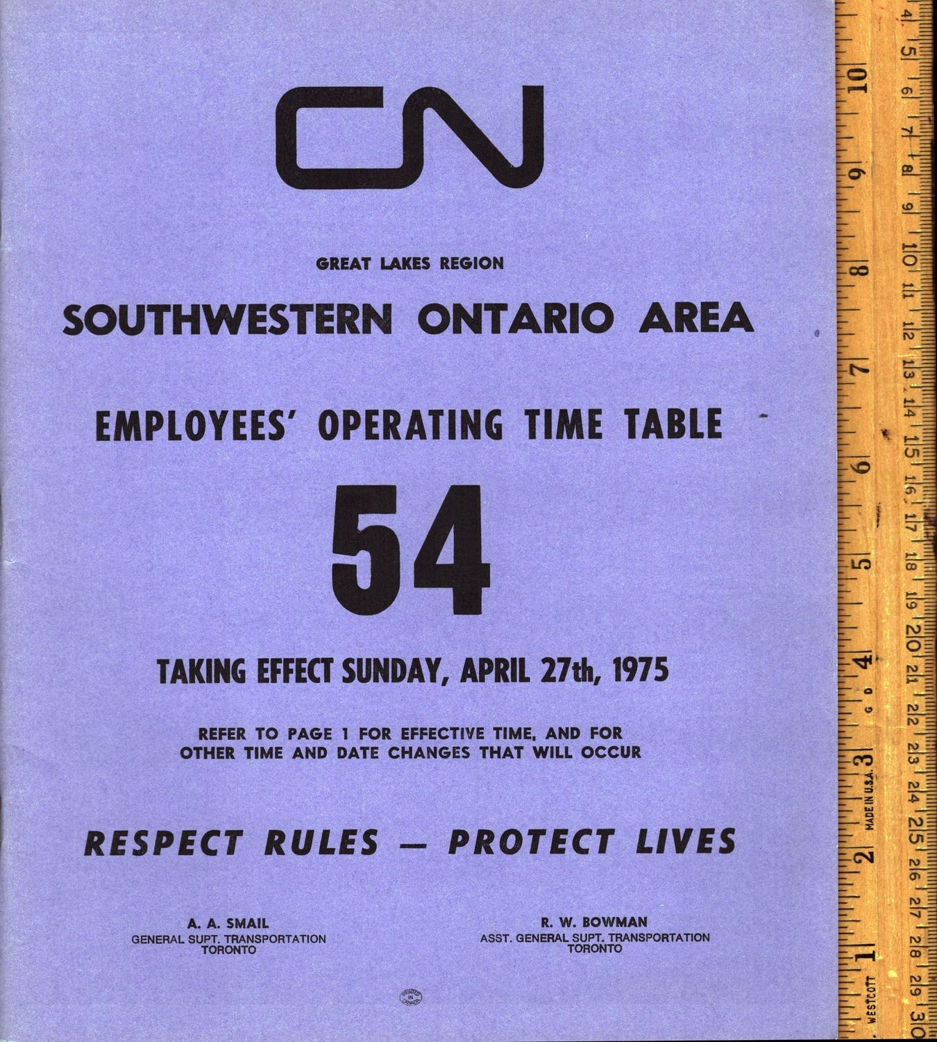 Canadian National Southwestern Ontario Area 1975