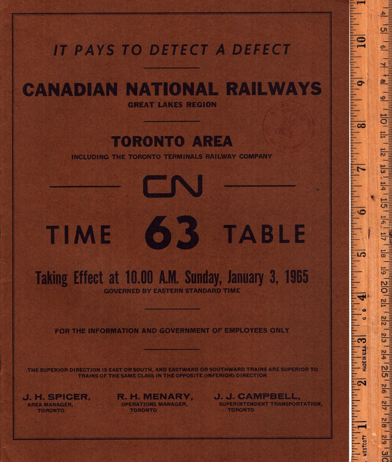 Canadian National Toronto Area 1965