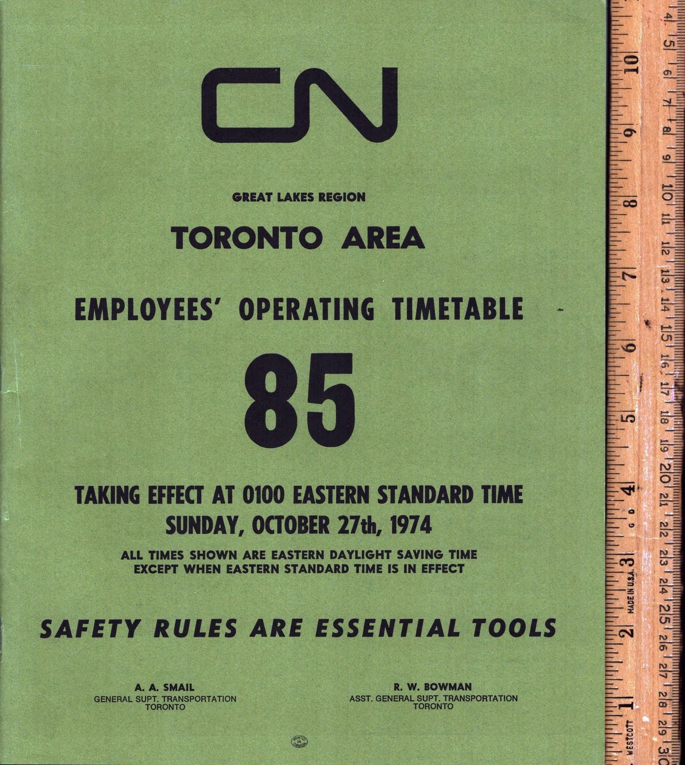 Canadian National Toronto Area 1974