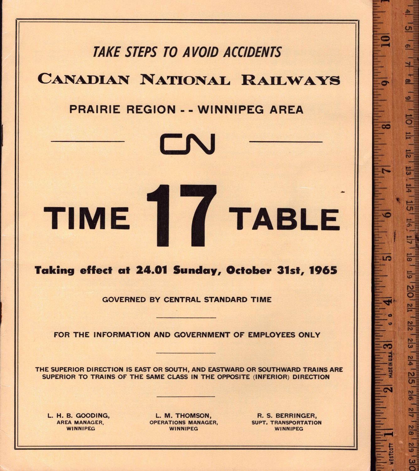 Canadian National Winnipeg Area 1965