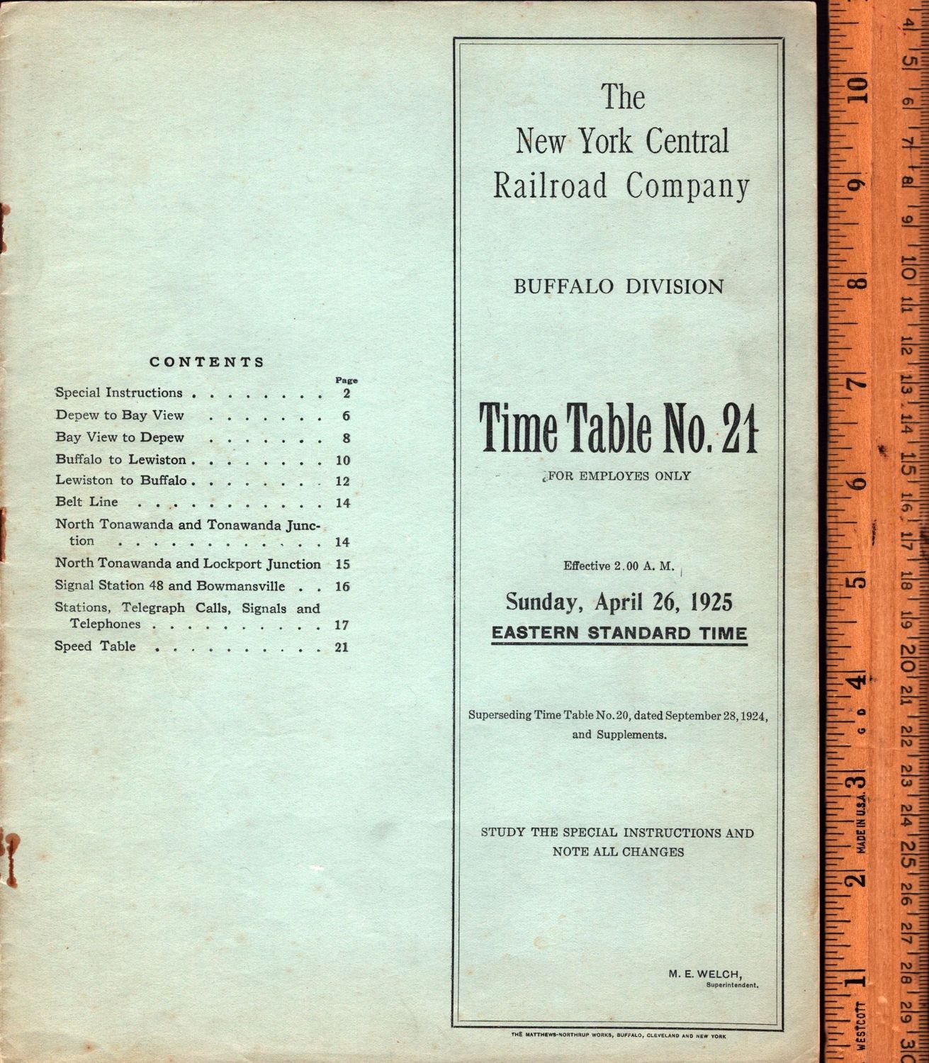 New York Central Buffalo Division 1925
