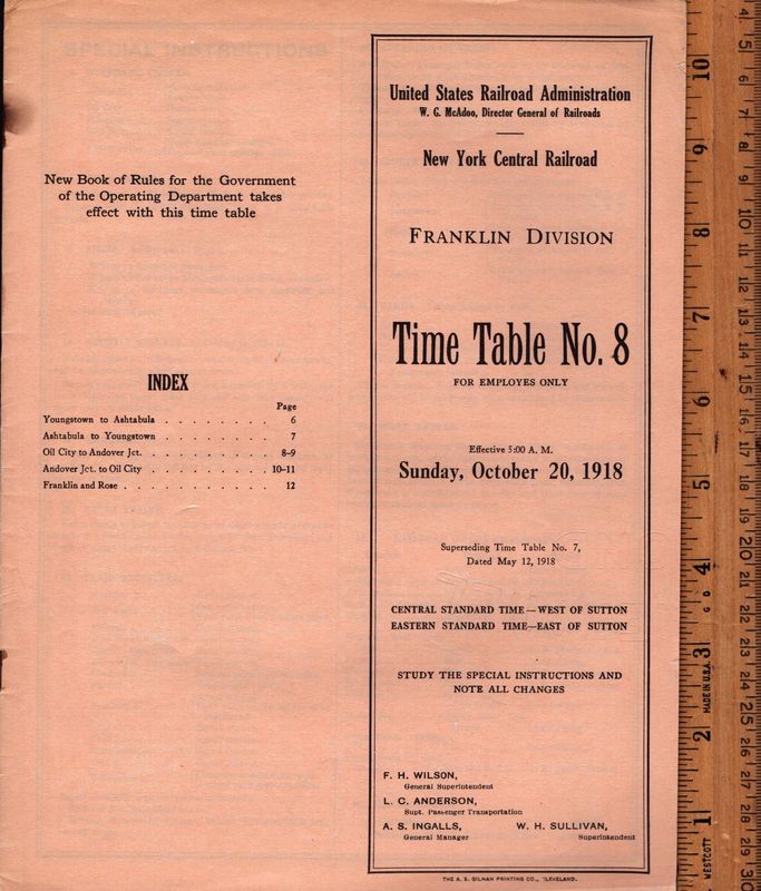New York Central Franklin Division 1918