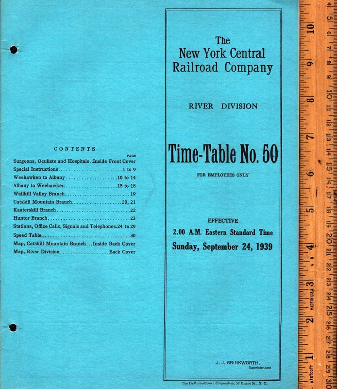 New York Central River Division 1939